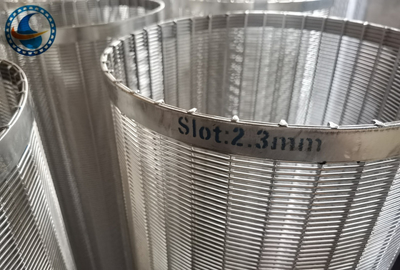 Length 1900mm Stainless Steel Vee Wire Screen Continuous Slot Opening