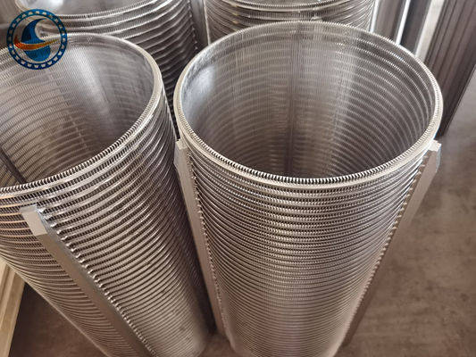 Wet Dry Separation Id 255mm Reverse Wedge Wire Screen Cylinder Filter Stainless Steel