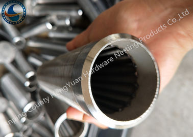 Bleved Welding Ring V Wire Wrap Screen Pipe / Water Well Screen For Sand Control