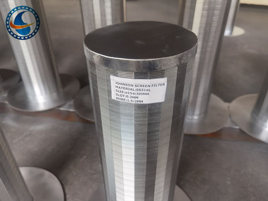 Ss304 Support Bar Sieve Drum 0.1mm Slot Wedge Wire Screen Pipe